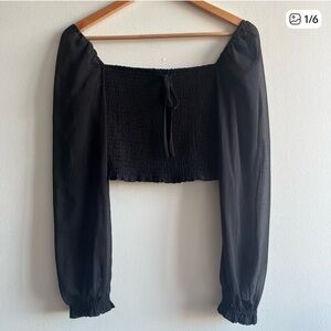 Wilfred Black Smocked Blouse